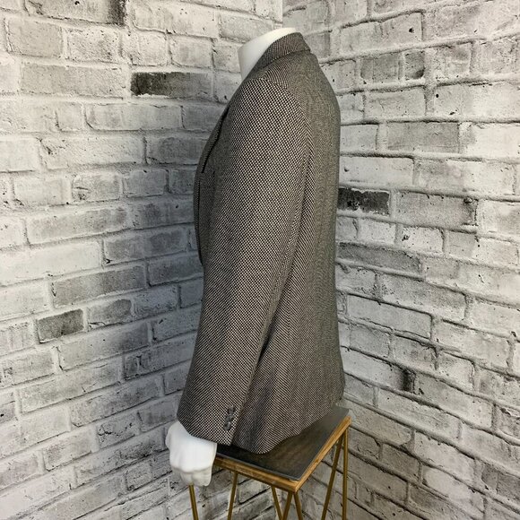 Vintage Union Made Harry Rosen Black White Wool Blazer Sport Coat - Picture 6 of 16